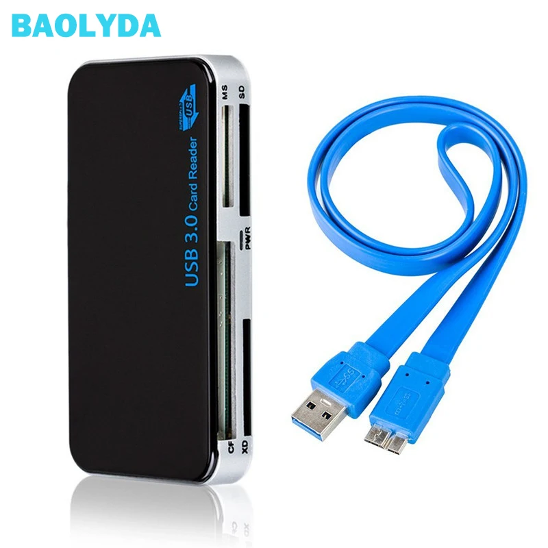 

Baolyda SD Card Reader USB 3.0 OTG / CF / Multi Card Reader SD/Micro SD/TF/CF/MS Compact Flash Smart Memory Card Adapter