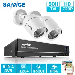 SANNCE P 4 канала 720 P DVR CCTV камера системы 1 ТБ HDD 2 шт. 1200TVL P 720 P ИК Открытый безопасности камера системы комплект видеонаблюдения