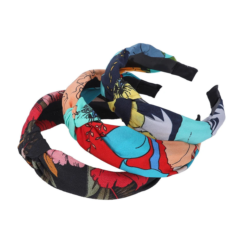

Haimeikang 2019 Retro Flower Print Headband Hairband Women Cross Knot Elastic Hair Band Hoop for Girls Hair Accessories Gift