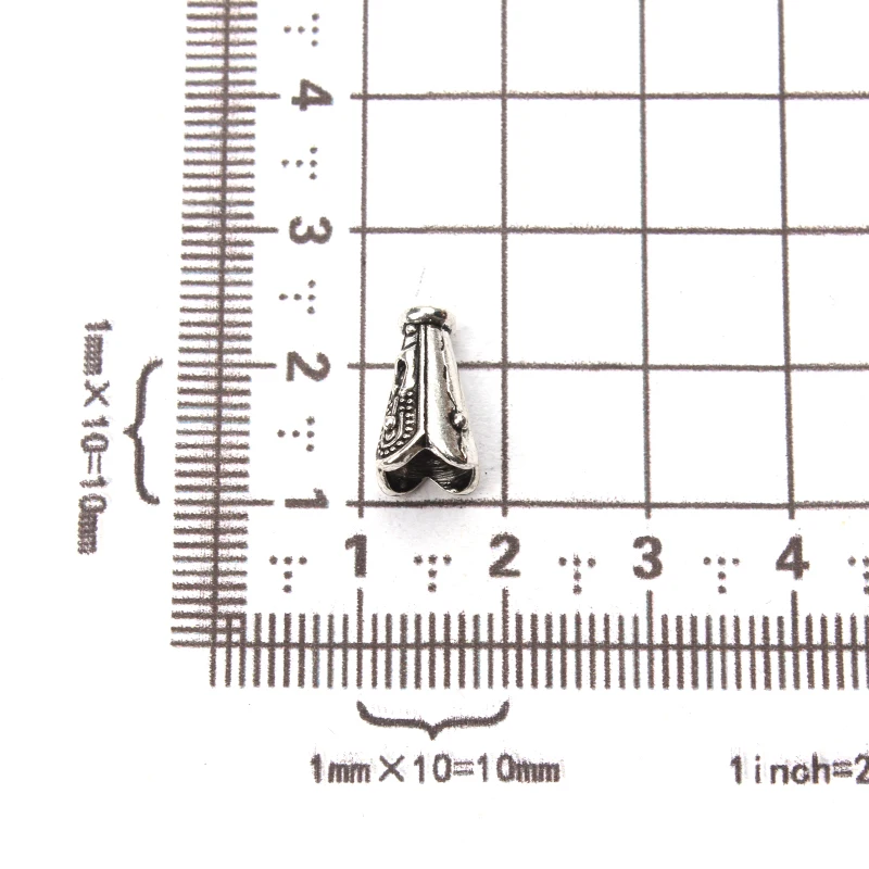 5 шт./партия 12,5*8*4 мм винтажные конические колонны металлические чашечки для бусин античный серебряный цвет тиснение кисточка колпачок ювелирные изделия компоненты