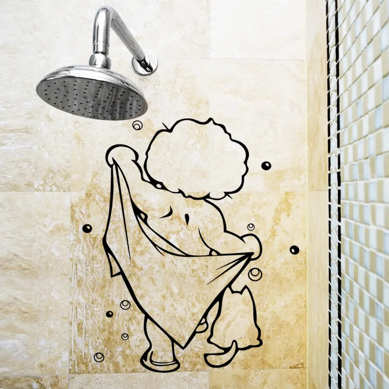 Милый мультяшный детский купальный стикер на стену s стекло дверь окно водонепроницаемый Декор художественная Фреска детский душ ванная комната виниловые наклейки
