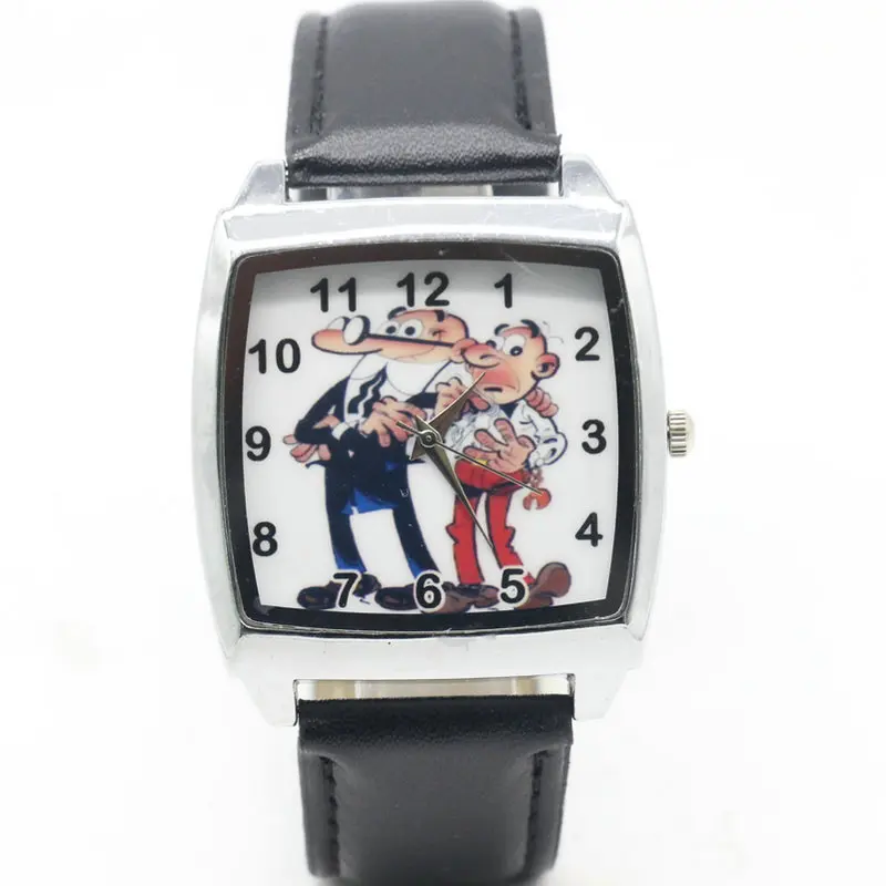 Детские часы с рисунком из мультфильма Mortadelo y Filemon модные милые детские для