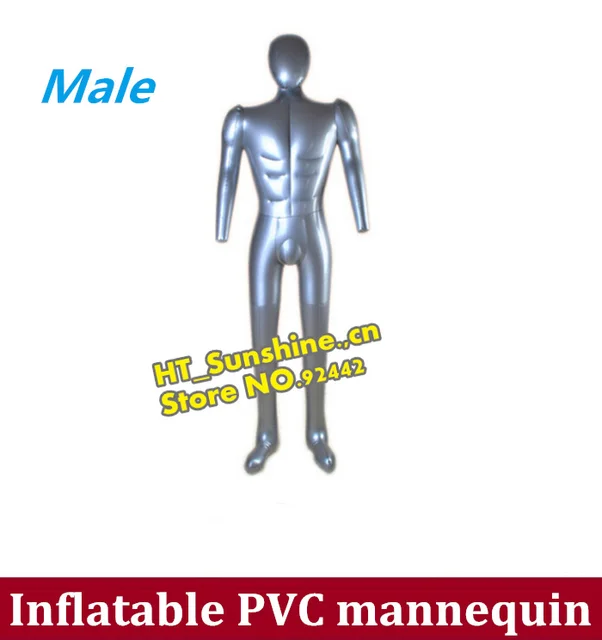 Free shipping Inflatable PVC mannequin full body with head & arms, male