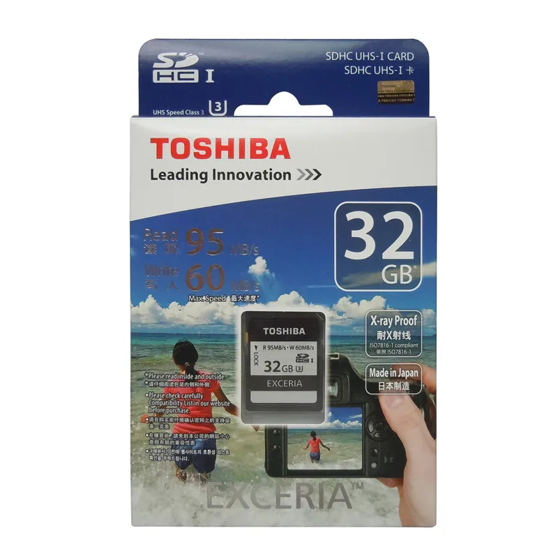 Toshiba 95 МБ/с./с 16 ГБ 32 ГБ SDHC карта UHS U3 класс 10 SD карта 64 Гб SDXC карта памяти для Canon Nikon SLR камера видеокамера DV