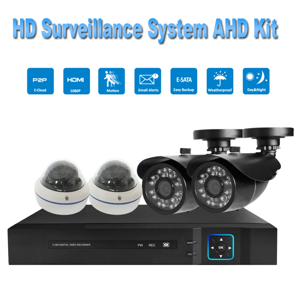 PUAroom 4CH Full HD 1080P IP66 камера ночного видения AHD RoHS FCC CE одобренная H.264 onvif система