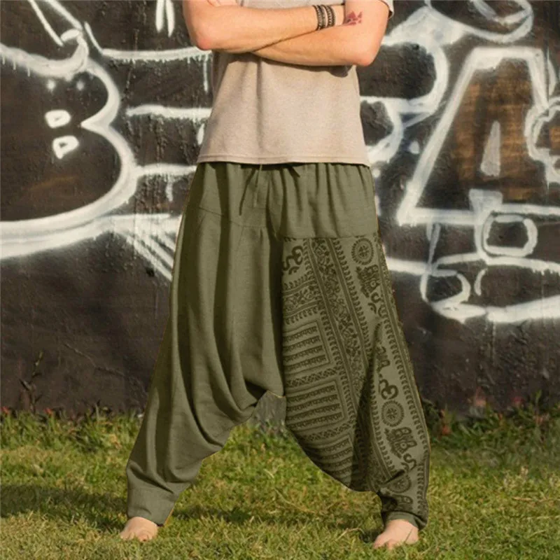Мужская Уличная одежда в стиле хип-хоп, Длинные повседневные свободные брюки с принтом, брюки большого размера, штаны для бега, мужские брюки - Цвет: B