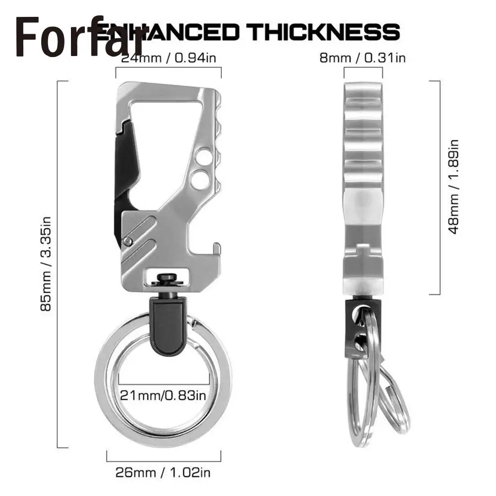 Цинковый сплав, автомобильные брелки, Анти-Царапины, мульти брелок, открывалка для бутылок, карабин с поворотными двойными петлями, кольцо для ключей, многофункциональный инструмент