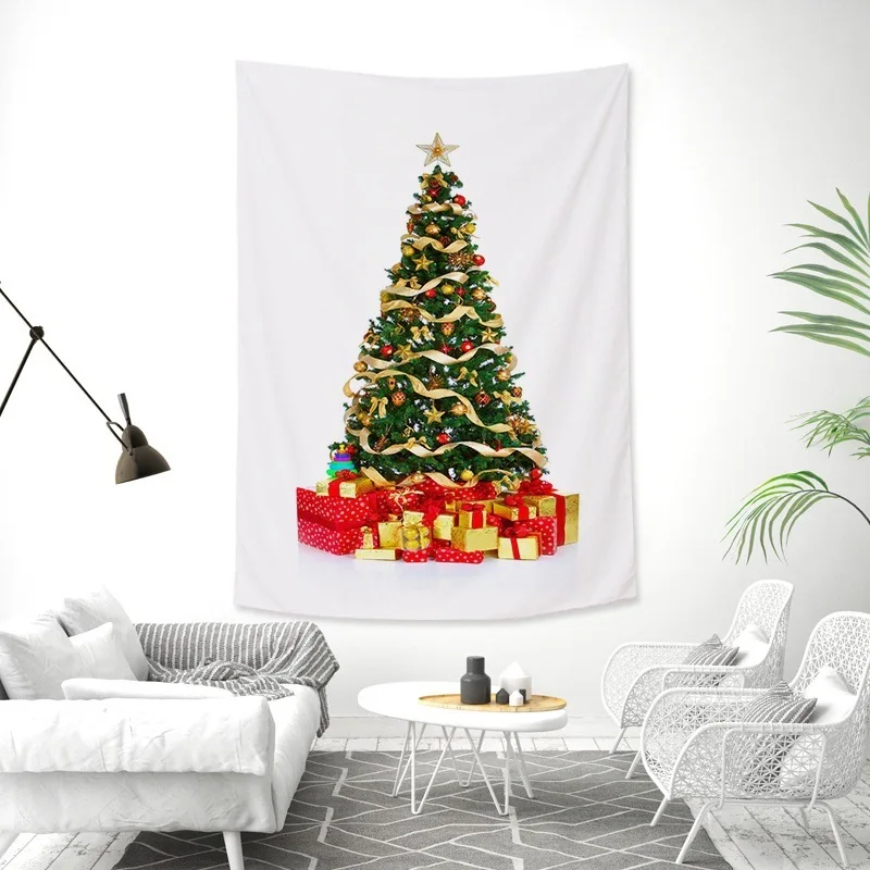 

Christmas Trees Decor Tapestry Wall Hanging Hippie Boho Wall Tapestry Mandala Fabric Tapiz Carpet Curtain Table Cloth New Year
