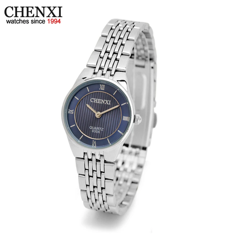 

CHENXI Top Brand Luxury Relogio Feminino Blue Watches Women Waterproof Shockproof Full Steel Quartz Watch Ladies Thin Watch