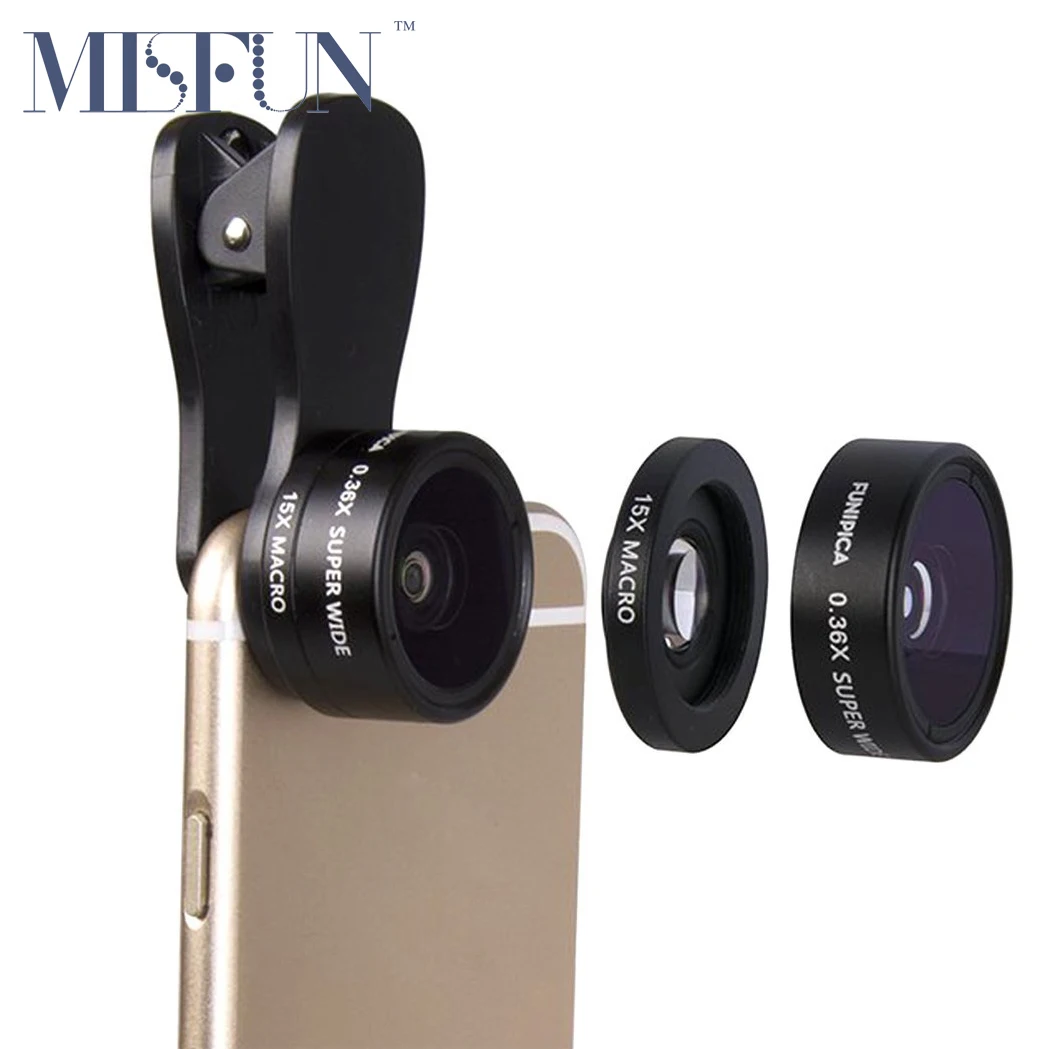 3in1 Phone Camera Lens 195 Fisheye Fish Eye 0.36X Super