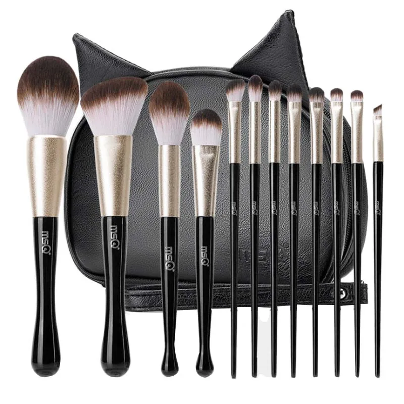 

Msq 12Pcs/Set Facial Makeup Brushes Set Face Cosmetic Beauty Eye Shadow Foundation Blush Brush Make Up Brush Tool