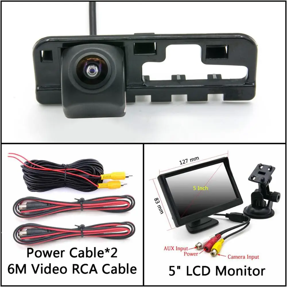 Cam Add 5 inch LCD 175 градусов HD камера заднего вида для Honda Civic 2005 2006 2007 2008 2009 2010 2011 парковочный монитор ночного видения - Название цвета: Cam Add 5 inch LCD
