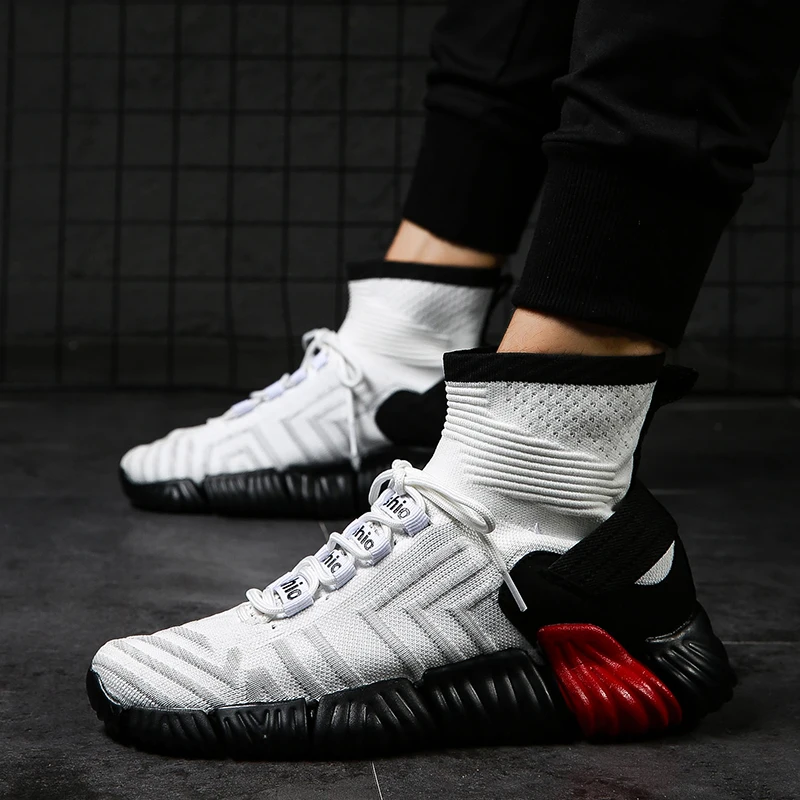 

Apricity Men Socks Ankle Boost Big Size 39-46 Man Stretch Fabric Shoes Soft Outsole Boots Mens Casual Bot Fashion Sneakers Shoe