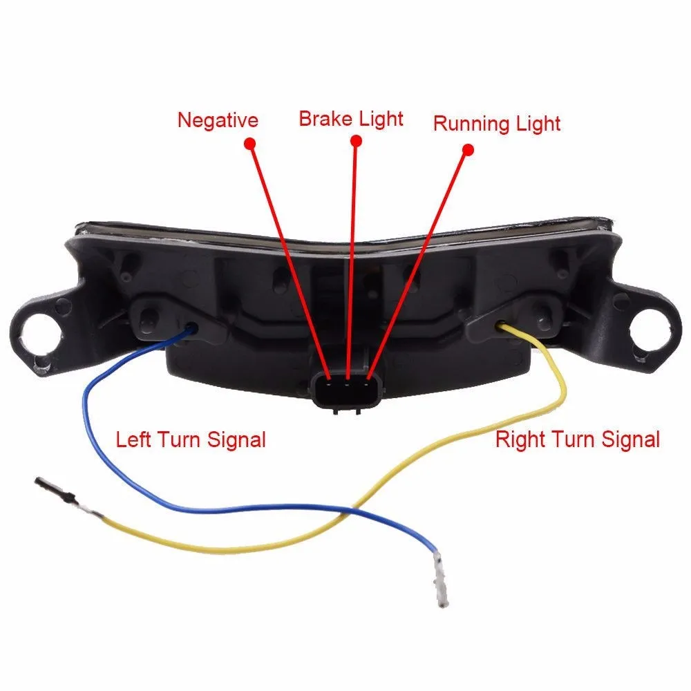 LED Brake Turn Signal Tail Light For Kawasaki ZX-10R ZX-10R ZR7S ZX1000D Smoke 7