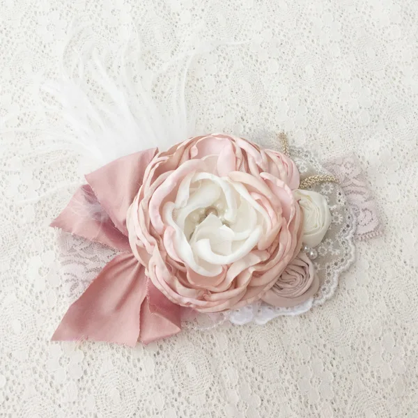 

Free Shipping Big Burned Flower Girl Headband Kids Hair Accessories Photo Prop