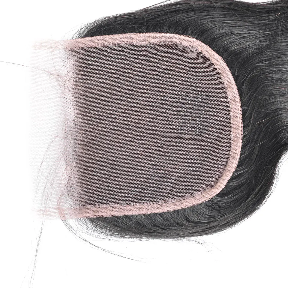 YVONNE объемная волна человеческих волос Закрытие бразильские девственные волосы Кружева Закрытие 4x4 свободная часть натуральный цвет