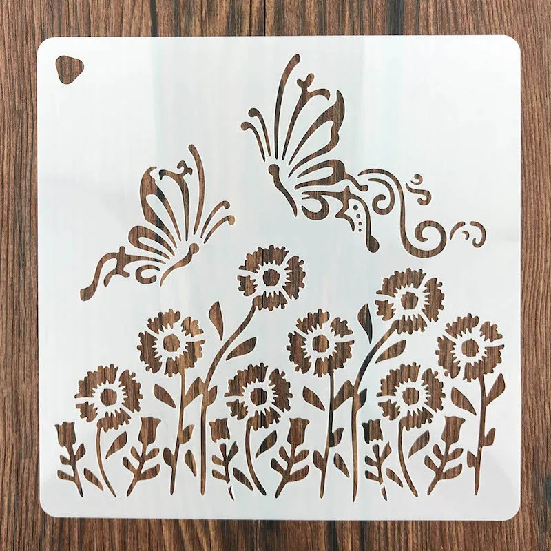 

6 inch flower butterfly cartoon doodle typography template DIY children craft card 100 pcs