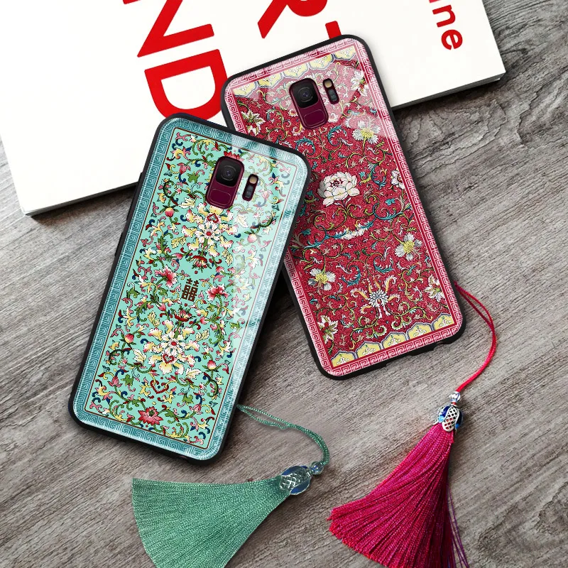 Чехол для телефона samsung Galaxy A40 A50 A60 A70 A8s A6s S6 край S7 S8 S9 S10 Plus Note 8 9 кисточкой Винтаж