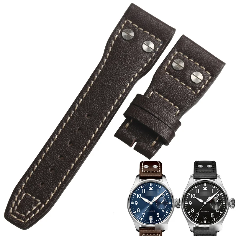 wentula-watchband-for-pilot's-watches-iw500916-iw500908-calf-leather-band-cow-leather-genuine-leather-leather-strap