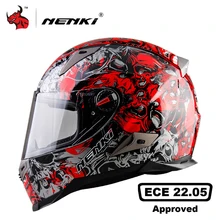 NENKI Motociclo Casco Uomini Corse di Motocross Casco Moto Completa Viso Casco Certificazione ECE Moto Casco Capacete De Moto