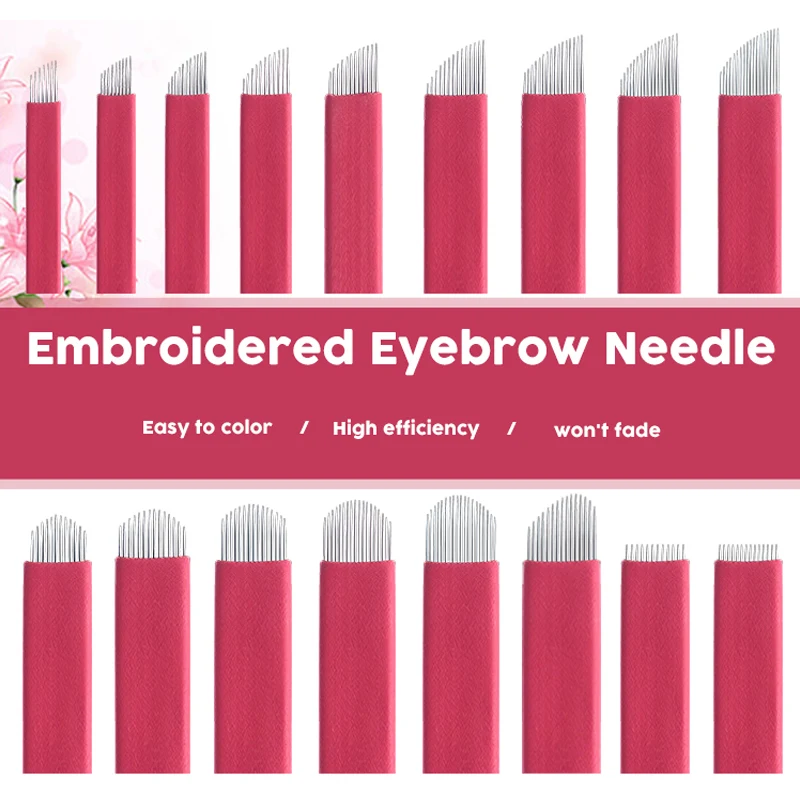 

7 9 11 12 14 16 18 Pin U shape Permanent Makeup Eyebrow Tattoo Needles Blade For 3D Embroidery Microblading Tattoo Pen accessory