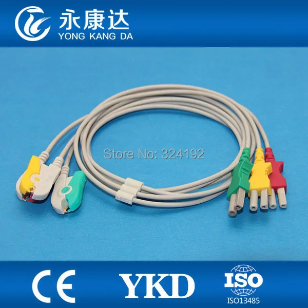 2 шт./упак. совместимые спейслаб Multi-link IEC/3 приводит ECG кабель и клип leadwires с ce mark, спецодежда медицинская кабель, пациент, кабель