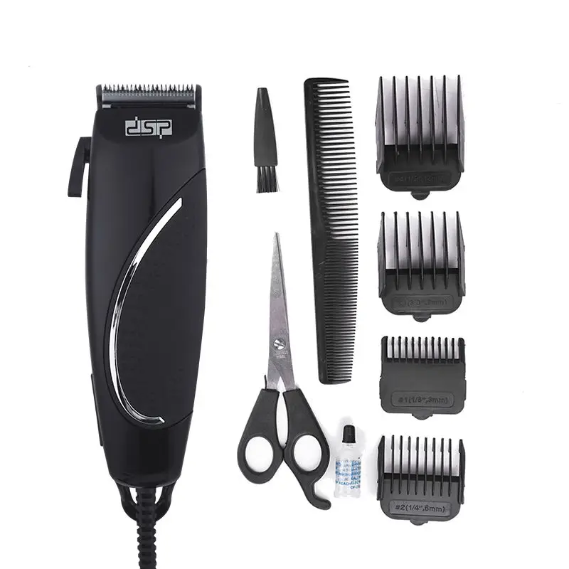 DSP заряжаемые электрические машинки для стрижки волос, Парикмахерская Машинка для стрижки волос, триммер для мужчин, бритвенный станок с одним лезвием 220-240 В, 50 Гц, 12 Вт - Цвет: Черный