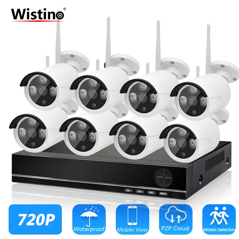 Система видеонаблюдения Wistino HD 720P Wi Fi 1 МП 8 каналов ночное видение P2P|vision night|vision