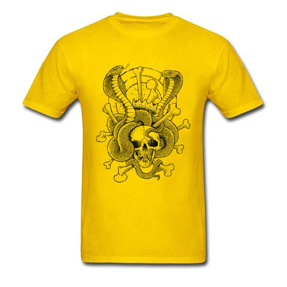 Round Collar King Cobras 100% Cotton Fabric Men's T Shirts Printed Short Sleeve Tops Shirt Funny Casual Tops Shirts King Cobras yellow