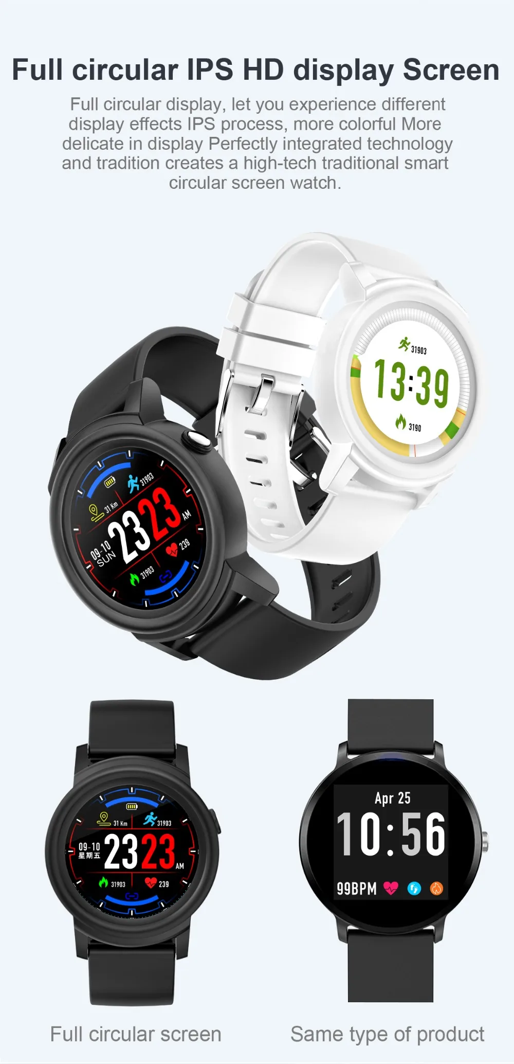 Men Smart Watch Women IP67 Waterproof Heart Rate Monitor Wristwatch Sport Pedometer Fitness Tracker Smartwatch for Android IOS   (4)