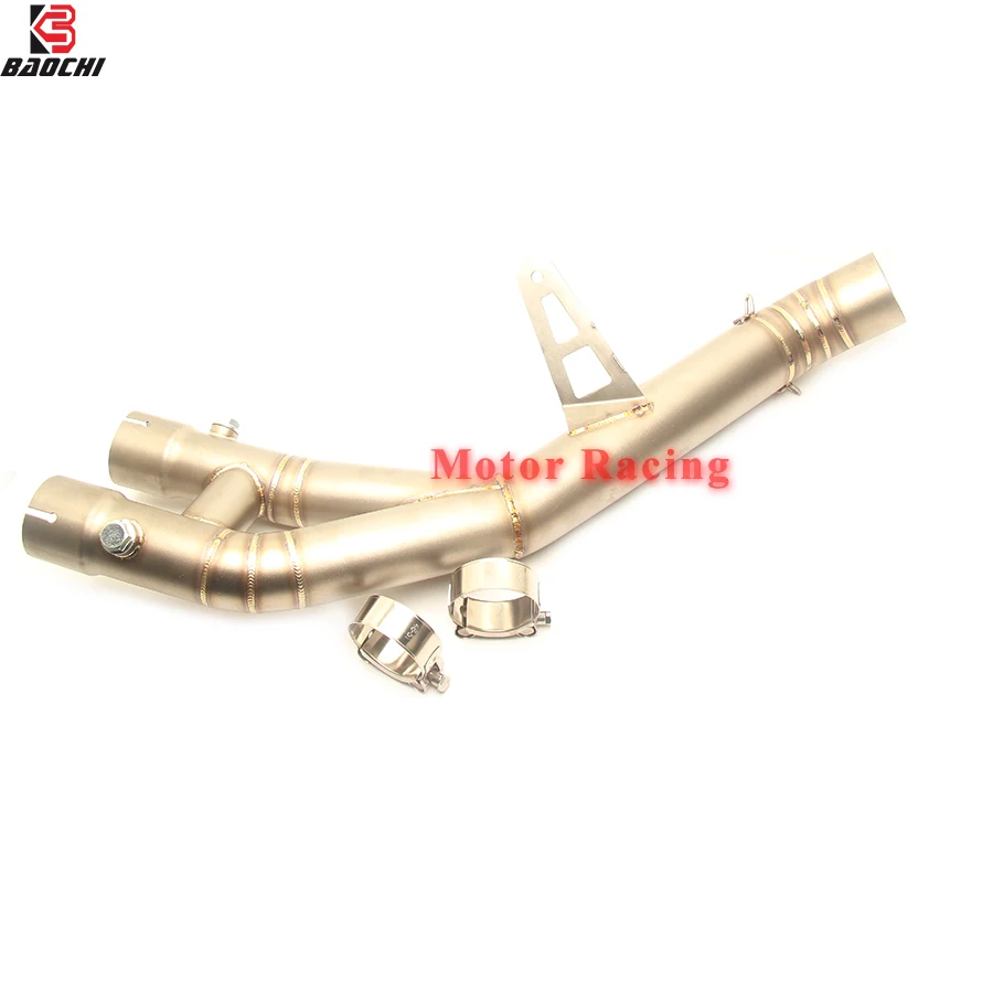 

Motorcycle Exhaust Connect Link Pipe Adapter Middle Tube Steel Escape ship on for Yamaha YZF R1 YZFR1 Exhaust 2015 2016 2017