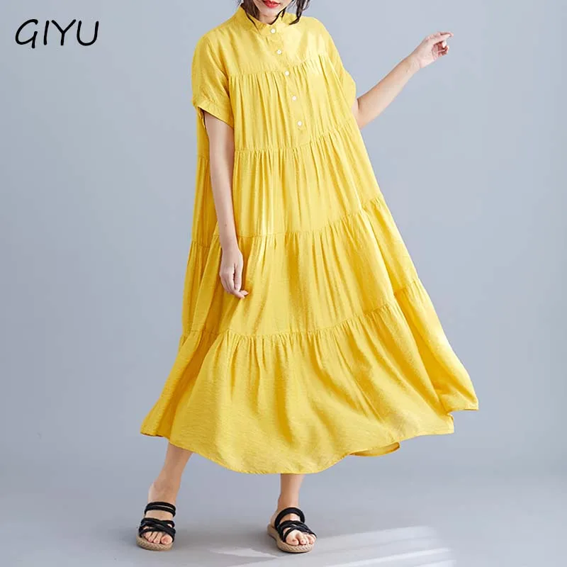 

Large Size Summer Multi-Layer Stitching Long Dress Plus Size Loose Dress Female Beach Big Swing Pleated Dress 4X 5XL 6XL 2019