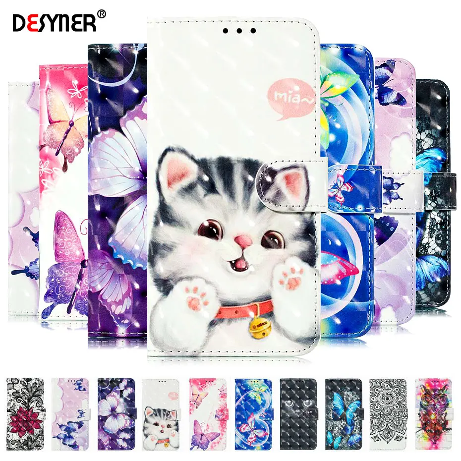 PU Leather Phone Case For Samsug Galaxy A8S Wallet Painted Cases 3D Vision Flip Cover | Мобильные телефоны и аксессуары
