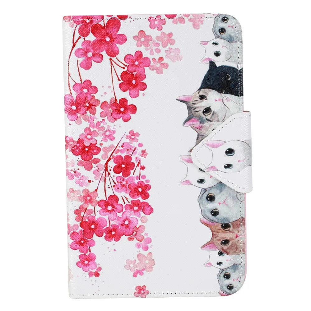 Cute Cartoon Dream Butterfly Flower Cat Bear Stand Leather Fundas Case For Samsung Galaxy Tab 3 Lite 7.0