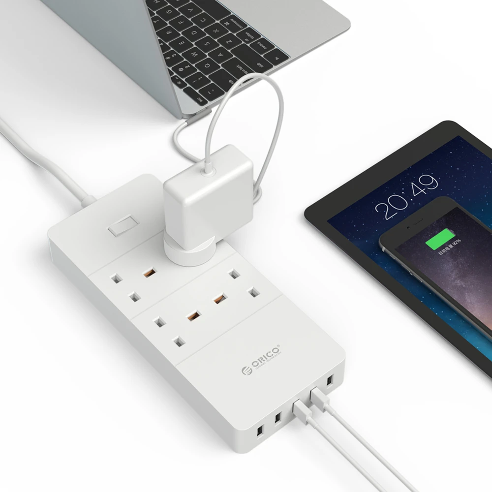 Us 287 33 Offorico Usb Power Strip Uk Plug 4 6 8 Ac Outlet Power Socket 5 Usb Port Surge Protected Extension Cord Adapter 15m Power Cable In