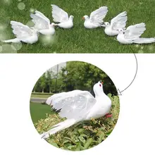 Искусственная пена перо птицы Свадебные Декоративные голуби Белые Птицы ремесла украшения для дома Свадебные украшения для вечеринки сделанные своими руками