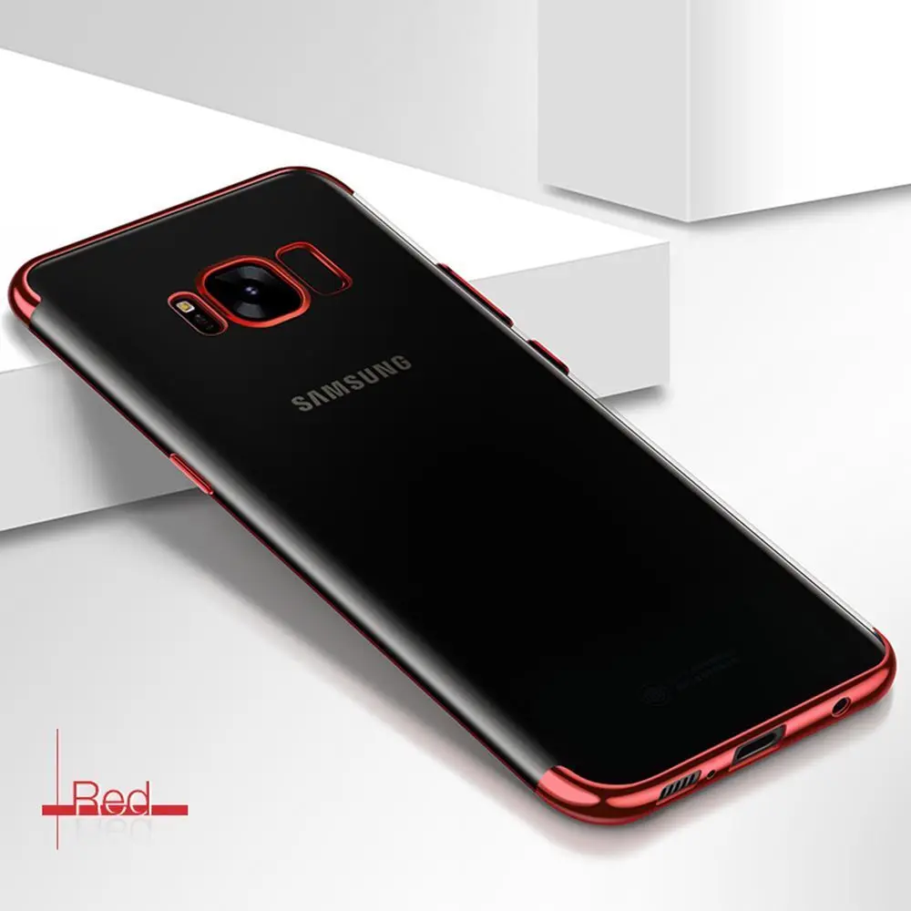 

For Samsung Galaxy S7 Plating Transparent Case Scratch Resistant Anti Skid TPU Environmental Protection Silicone Cases