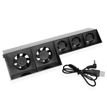 

Vertical/Horizontal 5 Fan USB Cooler Game Console Temperature Control Cooling Fan Heatsink with Cable for Sony Playstation 4 PS4