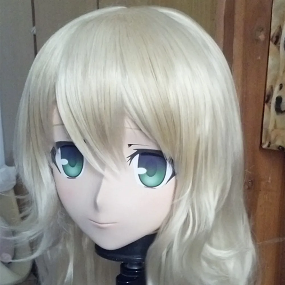 (C2-012) Handmade Female Letax Full Face kig Mask with WIG Cosplay Kigurum Crossdresser Japan Anime Masks Skin Cartoon Character