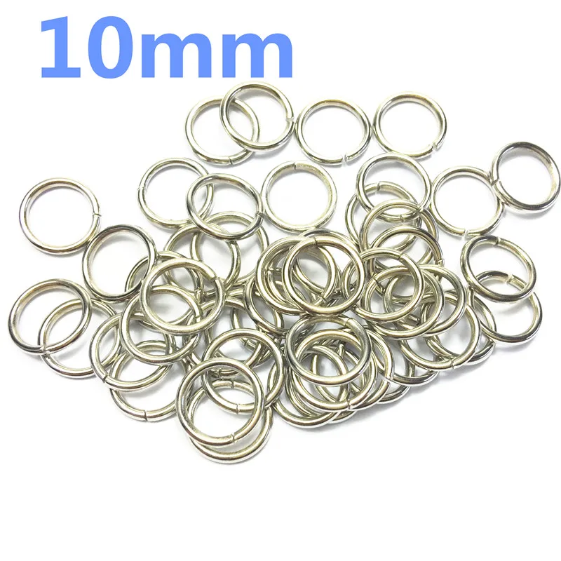 1-O Ring 10mm Metal for ribbon Dee Webbing Belt Buckles Bag Non Welded silver