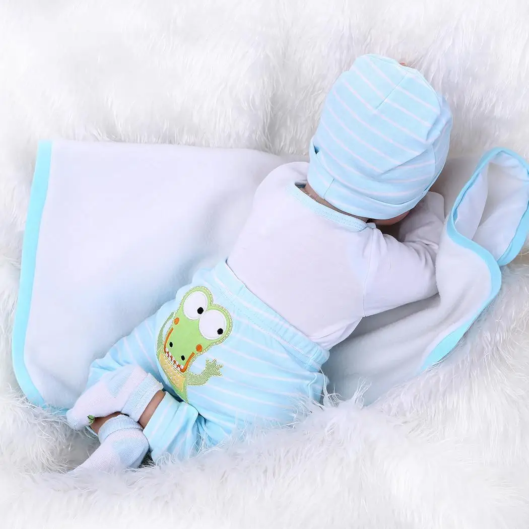 Reborn силиконовые средства ухода для век детский подарок Baby Blue кукла унисекс 4 года 2 открыт реалистичные коллекционные вещи Playmate одежда мягк