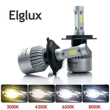 

Elglux 2X 3000K H4 LED H7 H11 H8 HB4 H1 H3 HB3 Auto Car Headlight Bulbs 72W 8000LM Car Styling 6500K 4300K 8000K led automotivo