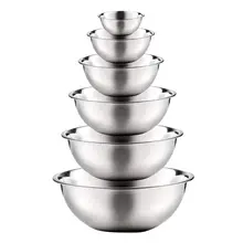 6Pcs Stainless Steel Mixing Bowls Polished Mirror Finish Nesting Pots Kitchen Cleaning Multi-functional Cooking Supplies 3pcs high quality multifunctional kitchen daily necessities seasoning mixing pot tableware stainless steel bowls
