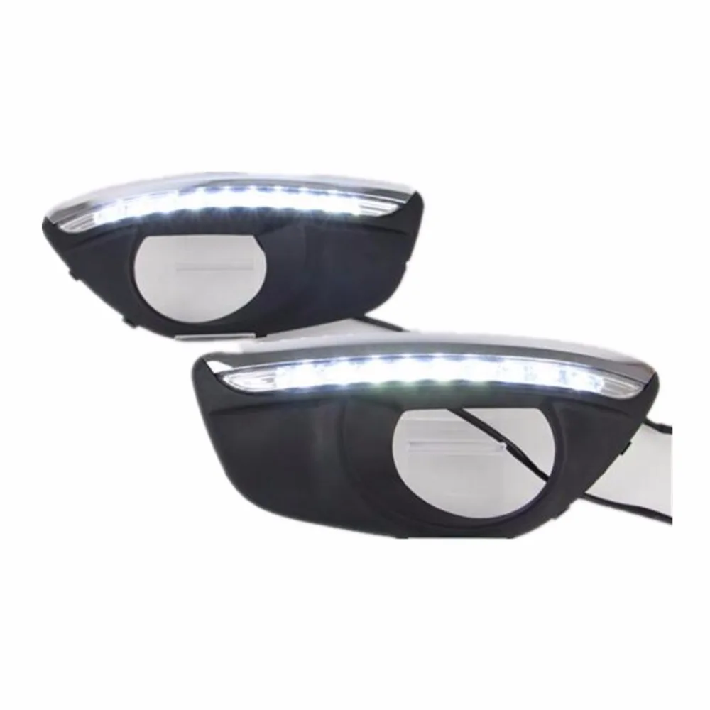 

for Hyundai Santa Fe 2010-2012 Santafe car-styling Car LED DRL Daytime Running Lights with fog lamp hole led day light