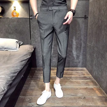 

2018 new men's Korean version of the trend of youth nine pants male Slim casual men's summer thin section trousers wild