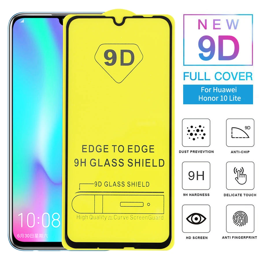 KLOVRRD 9D Full Cover Tempered Glass for Huawei Honor 10 Lite Glue Screen Protector Protective Adhesive Film | Мобильные телефоны и