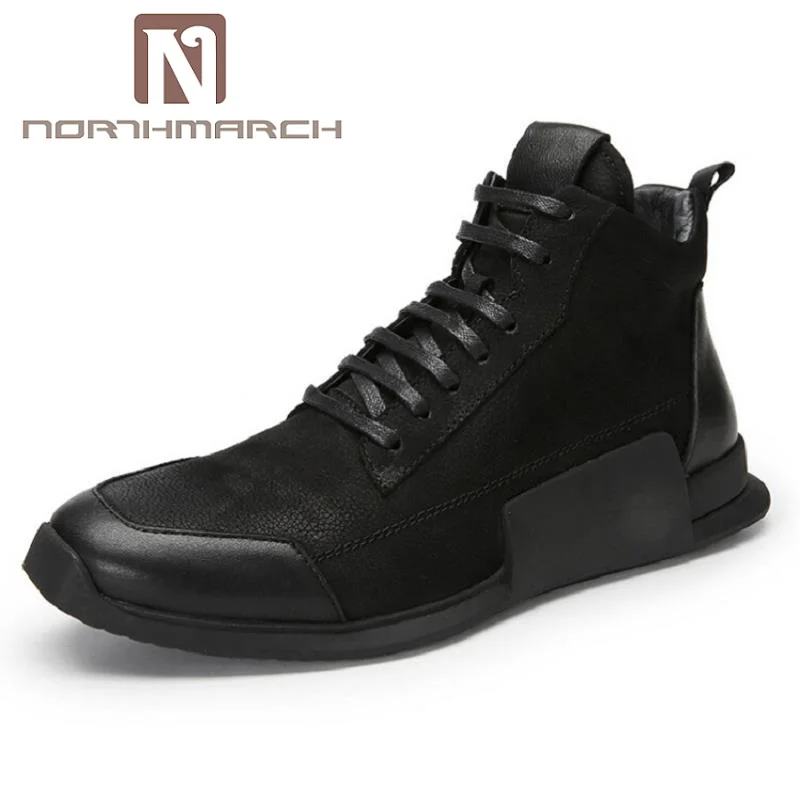 

NORTHMARCH Newly Fashion Casual Shoes Leather Soft Spring Autumn Student Youth Trend Shoes Black men sneakers zapato hombre
