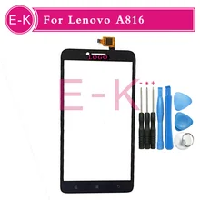 high quality 5.5″ For Lenovo A816 Touch Screen Digitizer Sensor Glass Lens Panel Black White + tools Free shipping