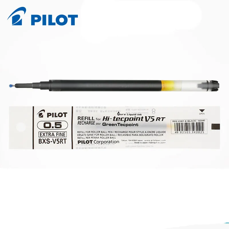 Гелевая ручка Pilot Refill 0,5 мм BXS-V5RT Hi-tecpoint V5 RT чернильный картридж Япония школьные принадлежности 1 шт