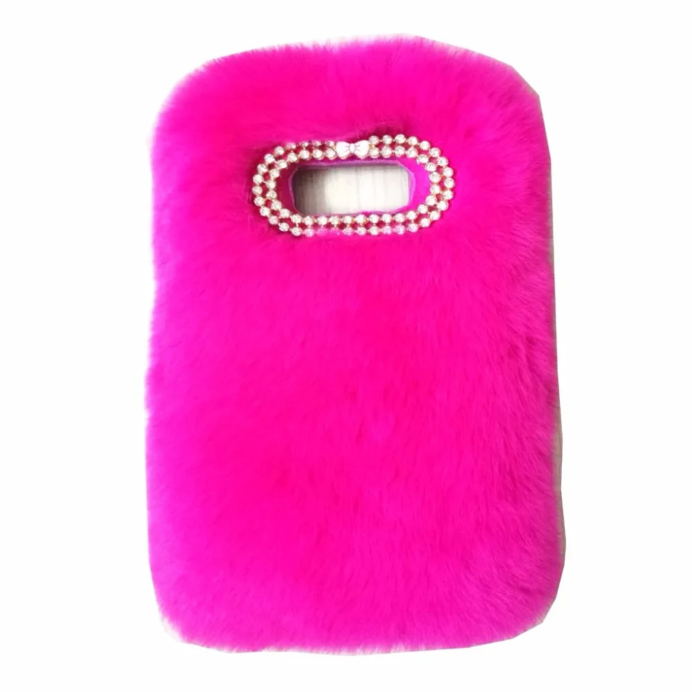 Мех Чехол Для Samsung Galaxy S4 S5 S6 S7 S8 Плюс Край A7 A5 A3 2017 Волос Кролика Coque Зима Крышка Bling